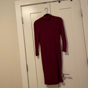burgundy turtleneck Dress